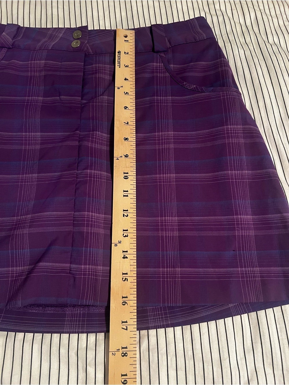 Nike Golf Dri-FIT Purple Plaid Athletic Skirt, Size 6 - Picture 9 of 10